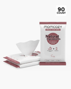 Momcozy Natural Breast Pump Wipes Clean Anywhere Pump Everywhere 30 Count Pack of 3